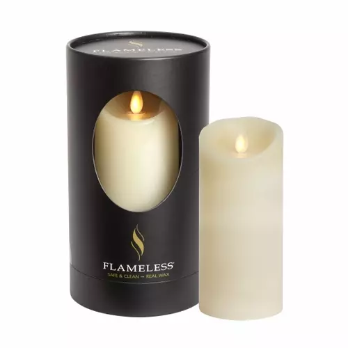 Flameless Wax Pillar Flameless Candle 7"